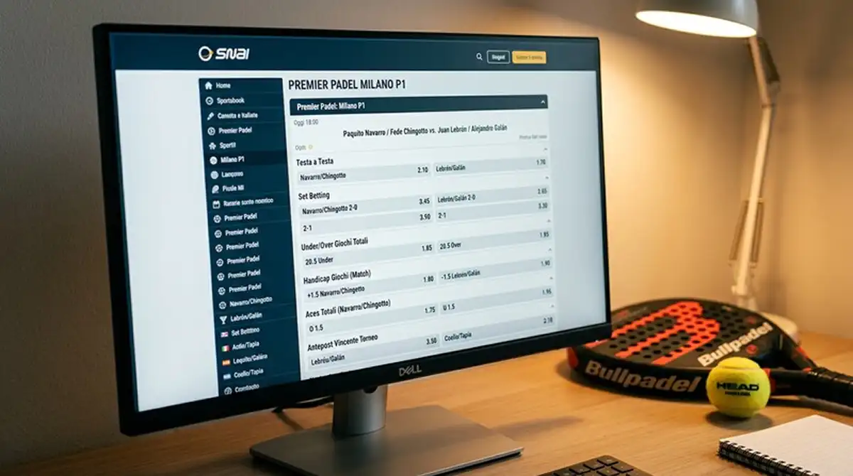 Mercati scommesse padel: tutti i tipi di puntata sui siti ADM